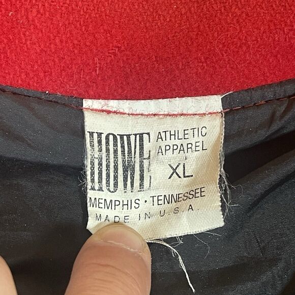 Vintage Howe Athletic Leather Wool Varsity Letterman Jacket Size XL Blank Plain - Picture 6 of 9